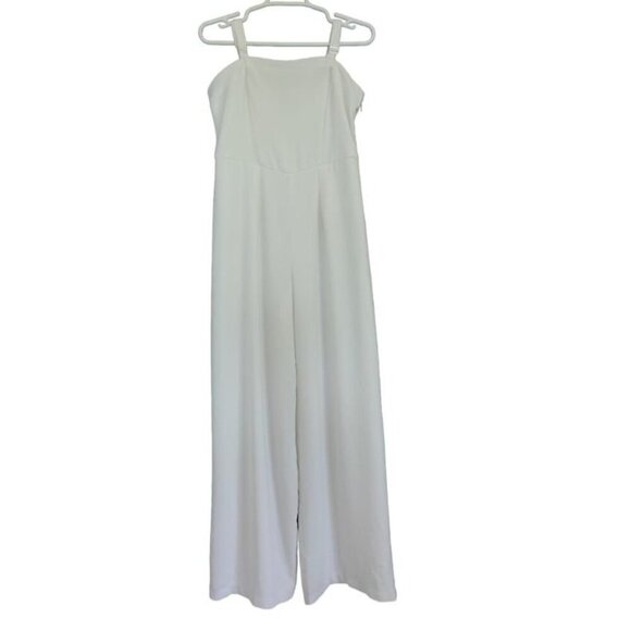 Wild Fable Women's White Strapless Jumpsuit M Wide-Leg Side Zipper Summer . - Picture 1 of 10